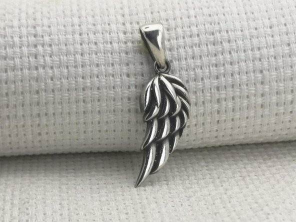 Kanat Tasarımlı 925 Ayar Gümüş Kolye Ucu - Resim 3