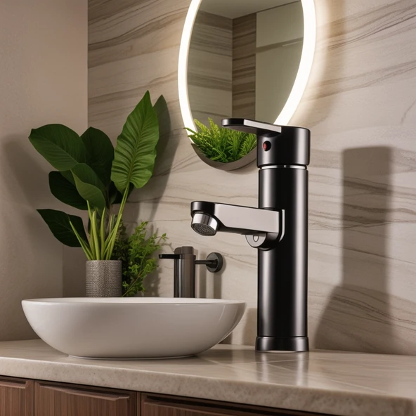 POLYFIT SİYAH MİX LAVABO BATARYASI F1 MODEL 19 CM - 2