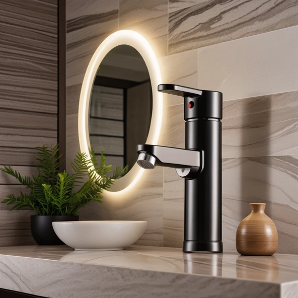 POLYFIT SİYAH MİX LAVABO BATARYASI F1 MODEL 19 CM - 4