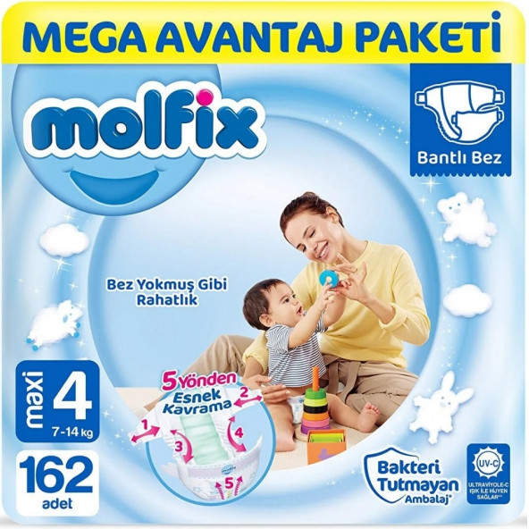 Molfix 4 Beden Maxi 162'li Bebek Bezi