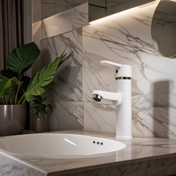 POLYFIT BEYAZ MİX LAVABO BATARYASI F1 MODEL 19 CM - 4