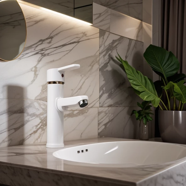 POLYFIT BEYAZ MİX LAVABO BATARYASI F1 MODEL 19 CM - 3