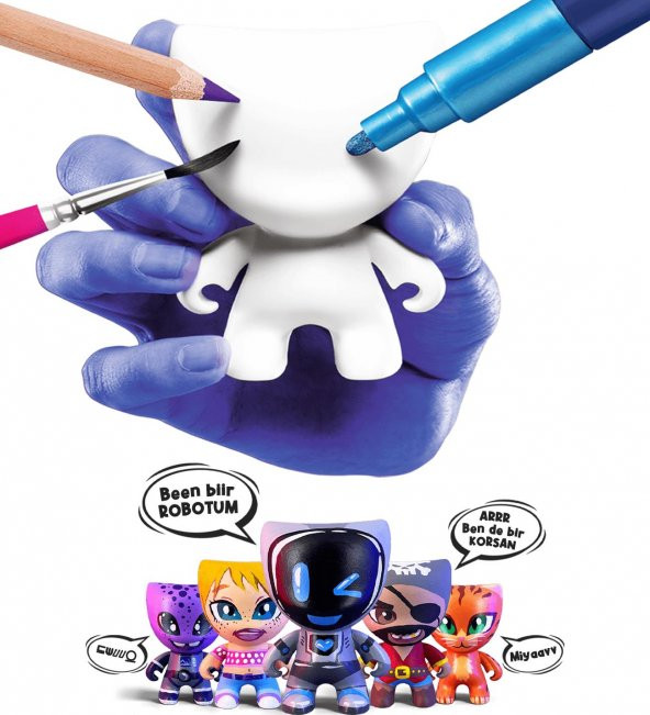 KİMO Glitz Kim İstersen O Boyama Aktivite Figür Üretme SETİ: Çiz Boya Figürürünü YAP! - 2