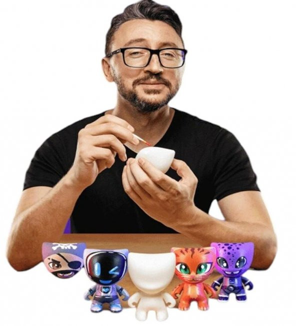 KİMO Glitz Kim İstersen O Boyama Aktivite Figür Üretme SETİ: Çiz Boya Figürürünü YAP! - 3