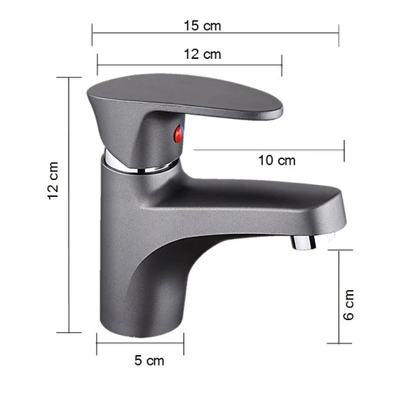 POLYFIT ANTRASİT GRİ MİX LAVABO BATARYASI MİNİ 12 CM - 5