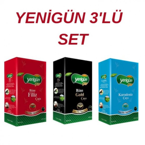 YENİGÜN FİLİZ,GOLD,KARADENİZ ÇAYI 3'LÜ SET