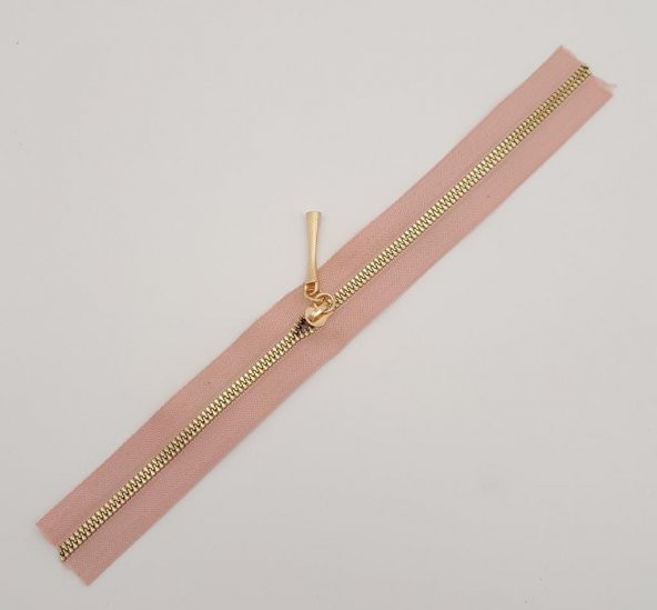 Angel Çanta Aksesuar Başlıklı Fermuar 30 Cm Light Gold Metal Pudra Renk - 1