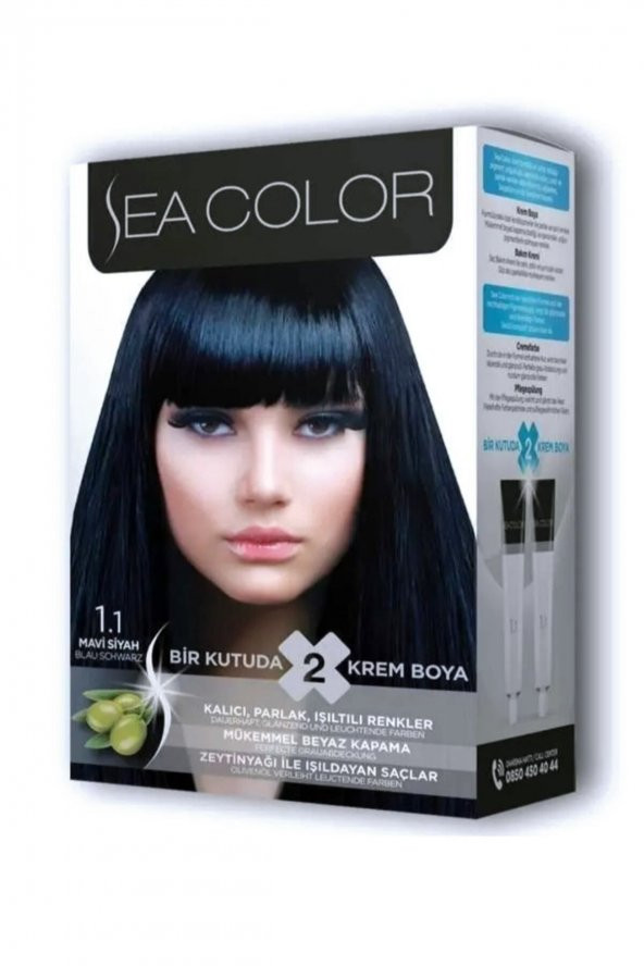 Sea Color Kit Saç Boyası-1-1-mavi Siyah