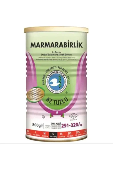 Marmarabirlik Az Tuzlu Siyah Zeytin 800 Gr S 291-320/kg x 2 Adet - 2