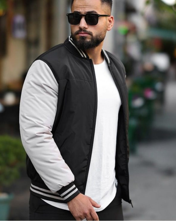 Tomiross-Berk Erkek Siyah Kolej Yaka Su ve Rüzgar Geçirmez Slim Fit Elyaf Dolgulu Mont BERK-4563 - 2