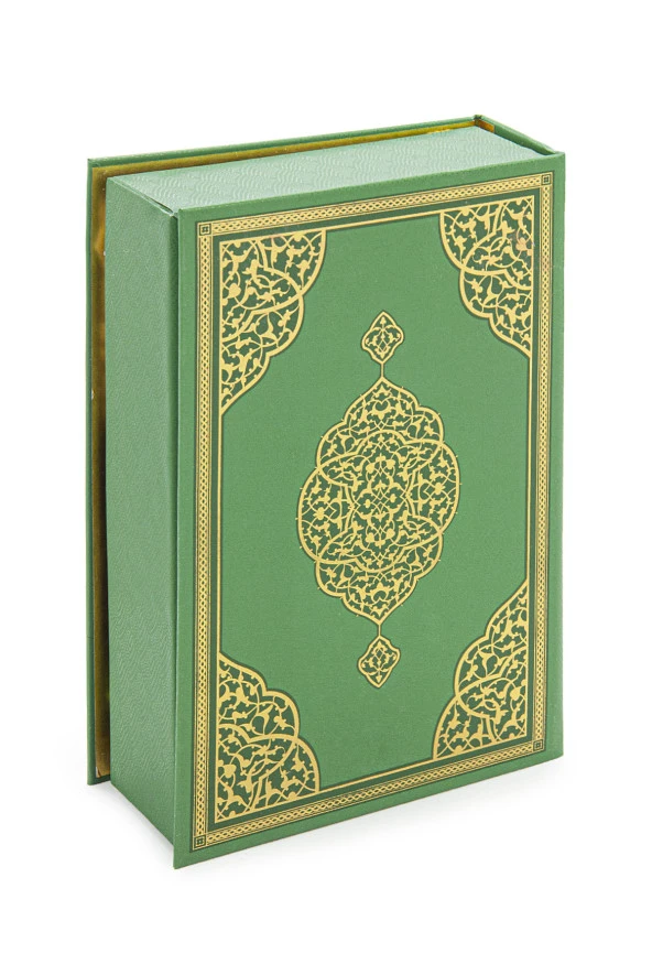 Özel Kutulu Damat ve Gelin Bohçasına Uygun Çeyizlik Seccade Seti Yeşil - Resim 5