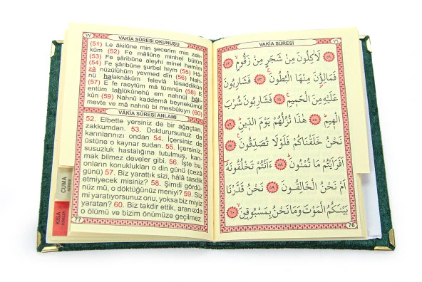 Özel Kutulu Damat ve Gelin Bohçasına Uygun Çeyizlik Seccade Seti Yeşil - Resim 7