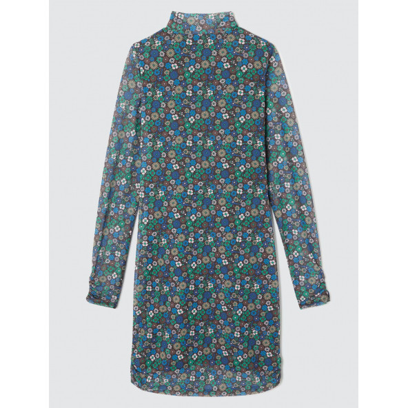 BZB Baskılı Tül Elbise - 5