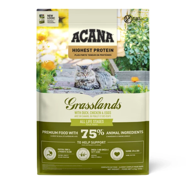 ACANA Grasslands Kedi Maması 4.5kg - Tüm ırk ve yaşam evreleri için