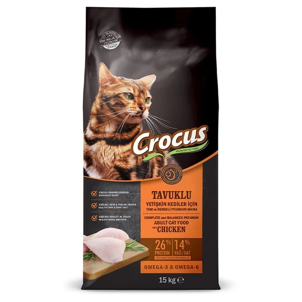 Crocus Tavuk Etli Yetişkin Kedi Maması 15 Kg ürün görseli
