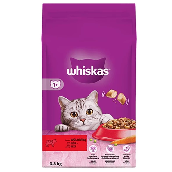 Whiskas Sığır Eti ve Sebzeli Kedi Maması 3,8 Kg ürün görseli