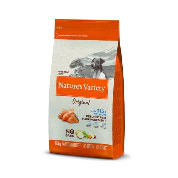 Nature's Variety Dog No Grain Mini Adult Salmon 1,5kg ürün görseli