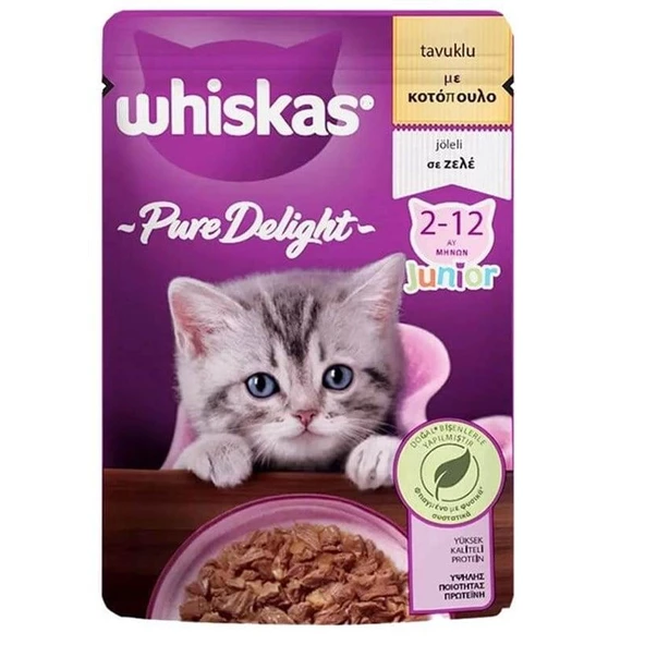 Whiskas Pure Delight Tavuklu Yavru Kedi Maması 85 gr ürün görseli