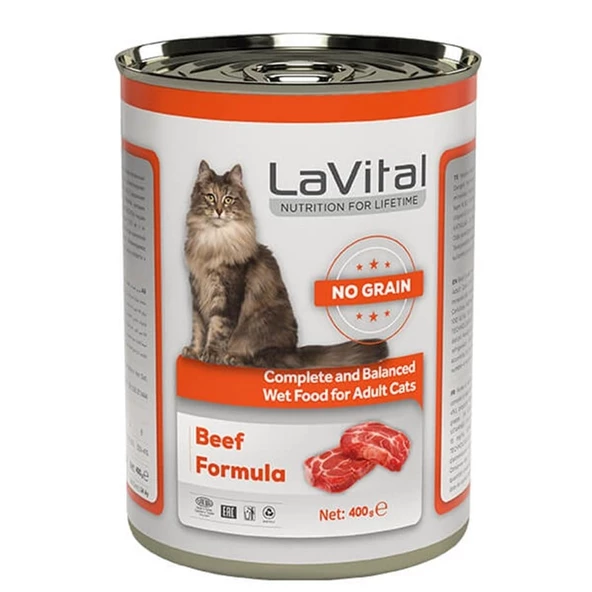 LaVital Adult Tahılsız Biftekli Yetişkin Kedi Konservesi 400 Gr