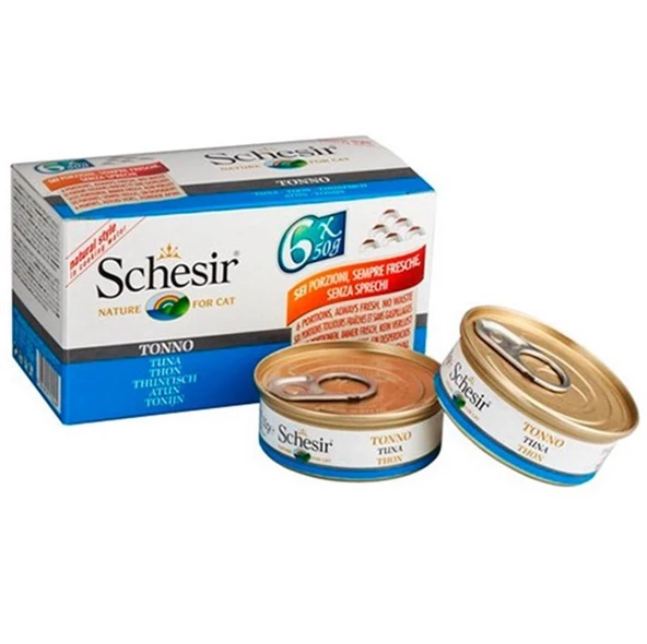 Schesir C100 Multipack Tuna Kedi Konservesi 6x50 Gr