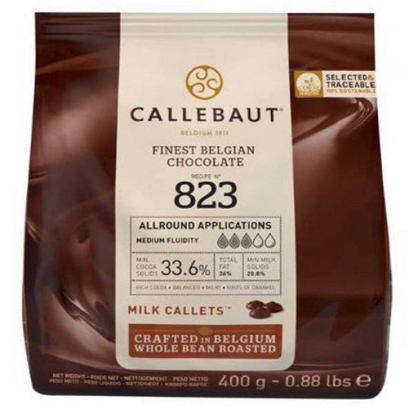 Callebaut Sütlü Kuvertür Damla Çikolata 400 gr