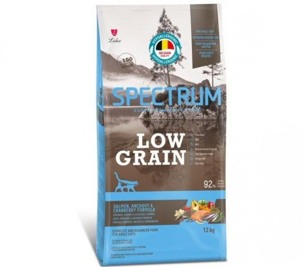 Spectrum Low Grain Somonlu&Hamsili Ve Kızılcıklı Yetişkin Kedi Maması 12 Kg