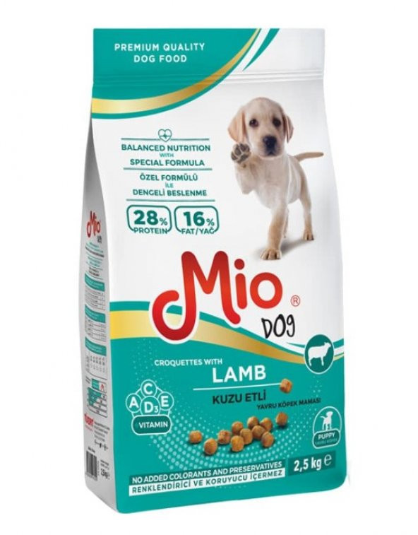 Mio Puppy Kuzu Etli Pirinçli Yavru Köpek Maması 2.5 K