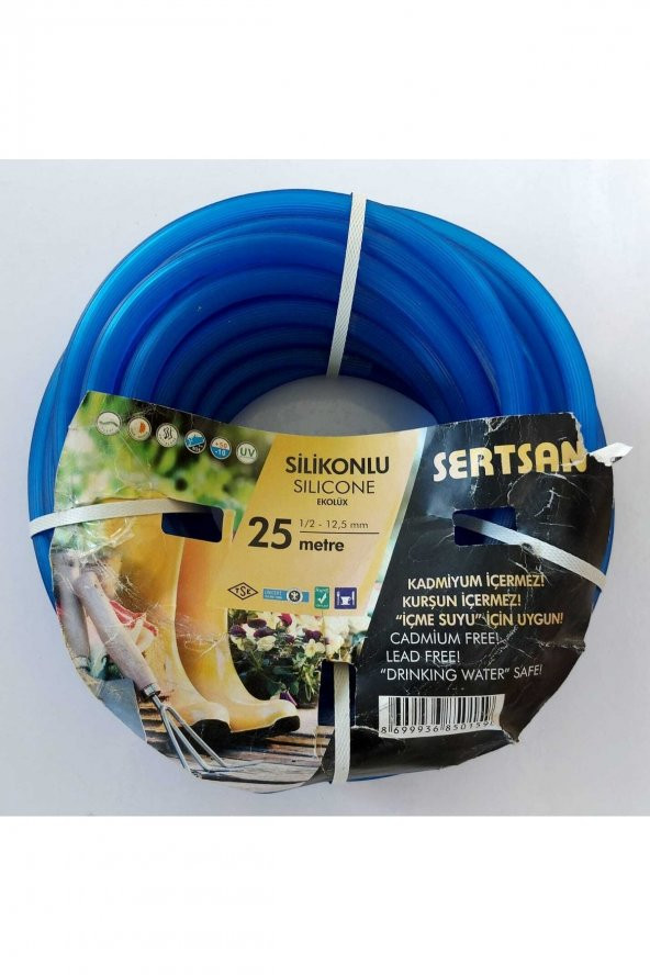 Silikonlu Bahçe Çeşme Hortumu 1/2 (25 METRE) Mavi - 2