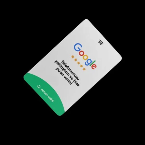 NFC ve QR Kodlu Google Yorum ve Puanlama Kartı