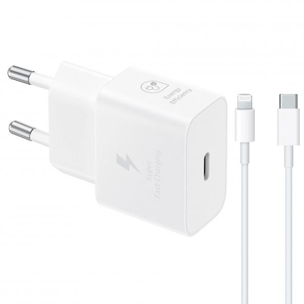 Samsung Apple İphone SE 2020 T2510N İphone Lightning Şarj Aleti Beyaz 2m Type-C to Lightning Kablo