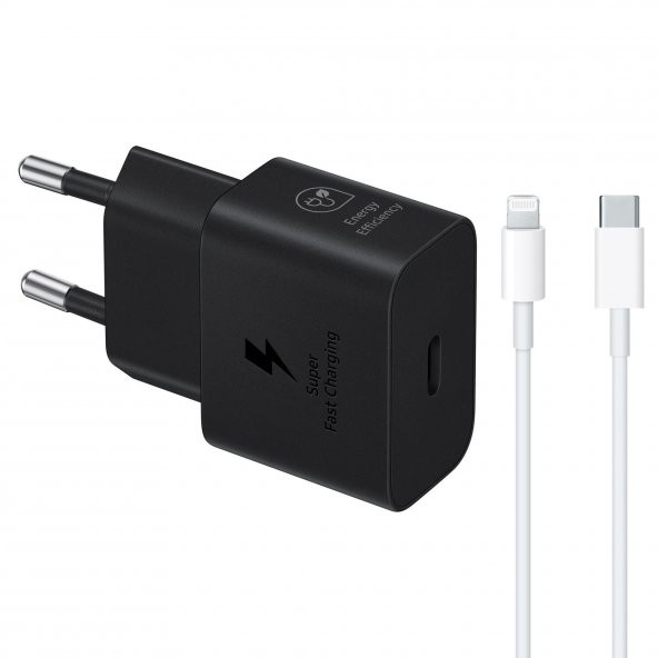 Samsung Apple İphone XS Max T2510N İphone Lightning Şarj Aleti Siyah 3m Type-C to Lightning Kablo - 1