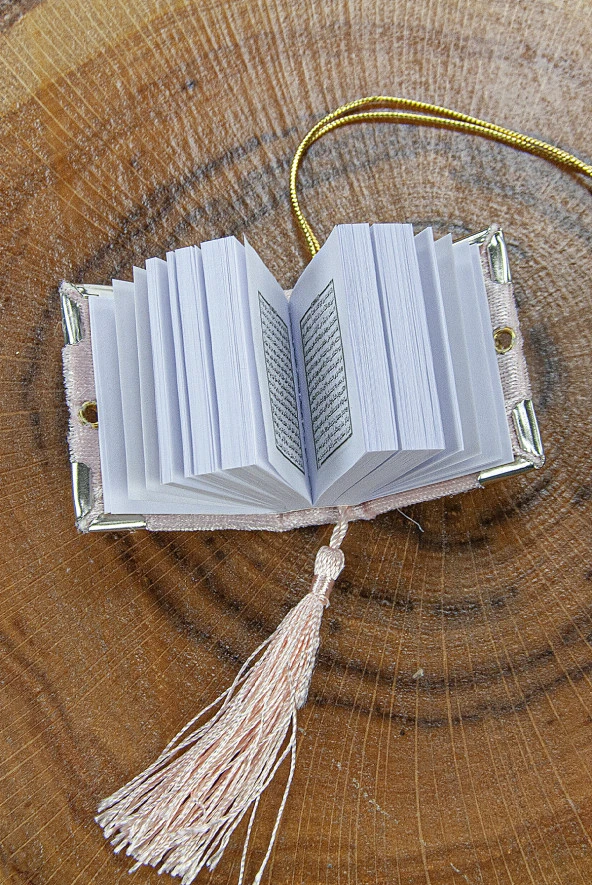 Mevlüt İçin Mini Silindir Kutulu Tesbihli Hediyelik Kuranı Kerim Seti Pembe - Resim 4