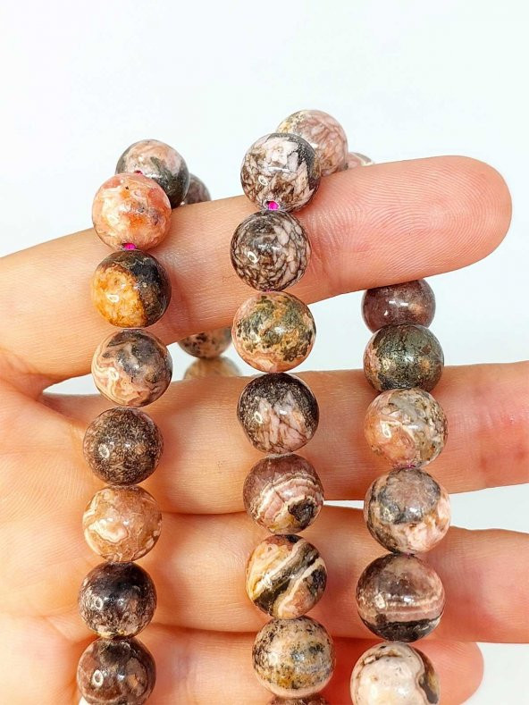 Rodokrozit Taşı Koyu Renk Dizi 10mm ürün görseli