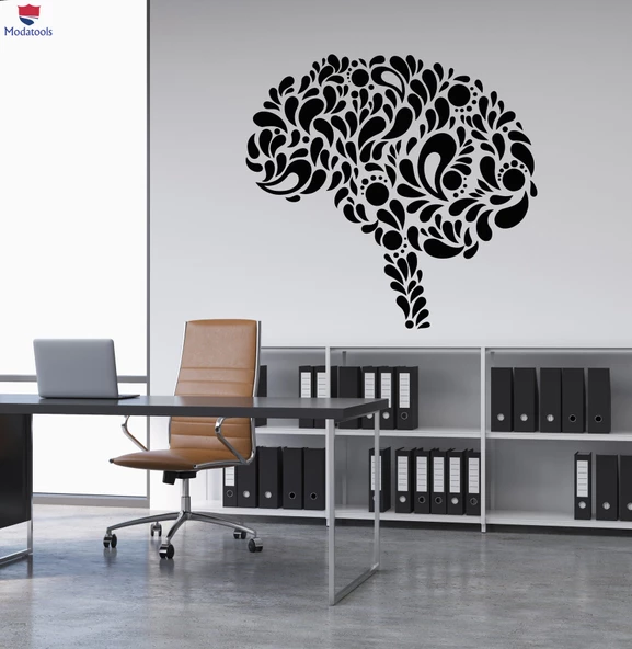 Ofis, Çalışma Odası Duvar Sticker Soyut Yaratıcı Beyin Zihin Fikir Ev Ofis Çıkartmaları
