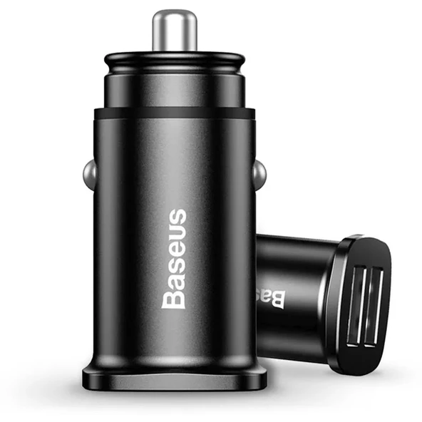 Baseus Square Metal 30W QC3.0 Dual Hızlı Araç Şarjı