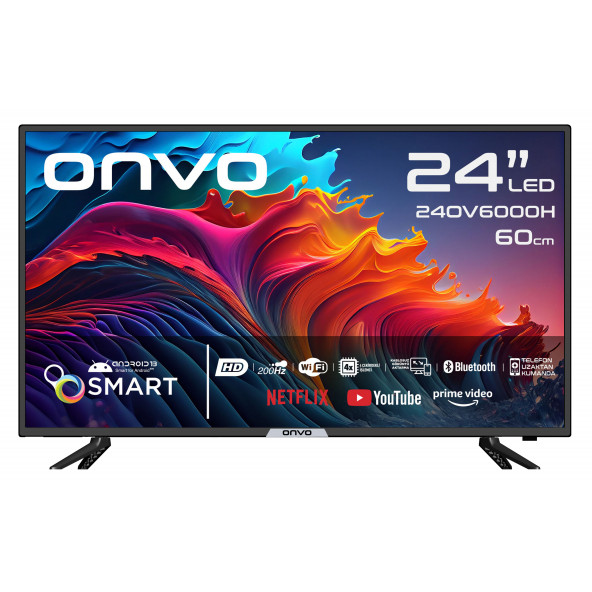 Onvo 24OV6000H HD 24" 61 Ekran Uydu Alıcılı Android Smart LED TV