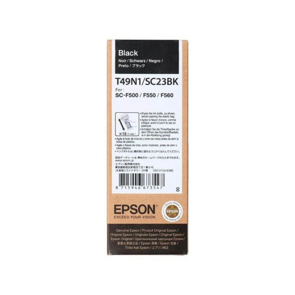 Epson C13T49N100 Dye Sublimation Mürekkep Orj. F100, F500 Black 140ml - 2