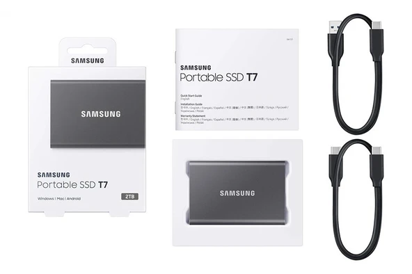 Samsung T7 2TB Usb 3.2 Gen 2 Type-C Gri - Resim 3