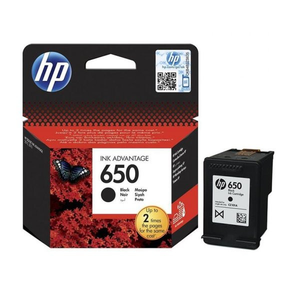 HP Mürekkep Kartuş Orj. No:650 Siyah