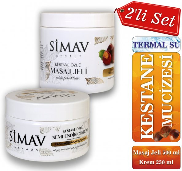 Simav Synaus Kestane Özlü ve Termal Sulu Cilt Bakım Seti 2li - Krem 250ml + Masaj Jeli 500ml - 4
