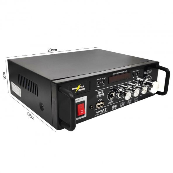 ANFİ 80W STEREO DİJİTAL BLUETOOTH USB/MP3 12/220V IRONSTAR IRN-80 - 2