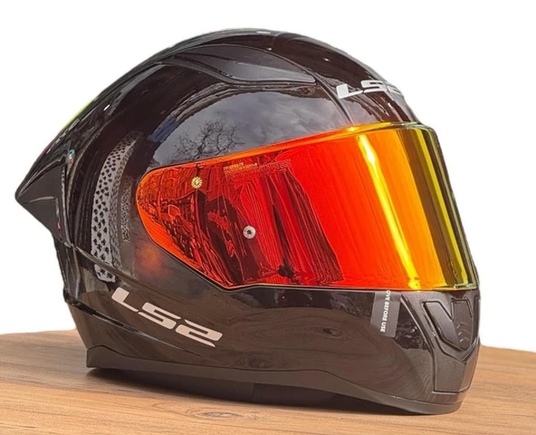 LS2 Rapıd 2 Race Parlak Siyah Full Face Motosiklet Kaskı Kırmızı Camlı