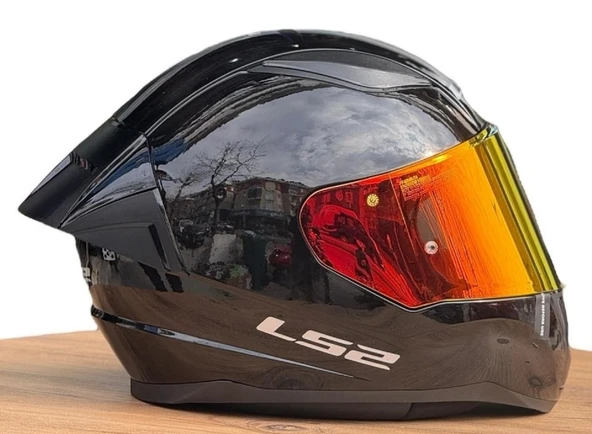 LS2 Rapıd 2 Race Parlak Siyah Full Face Motosiklet Kaskı Kırmızı Camlı - 2