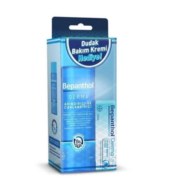 Bepanthol Derma Günlük Yüz Temizleme Jeli 200ML + Dudak Bakım Kremi 7,5 ml