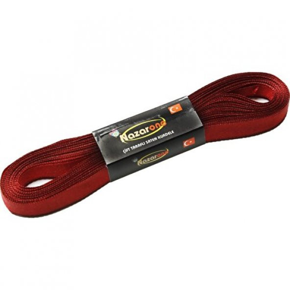 Nazarone Saten Kurdele 1CM-10MT-BORDO(1007)