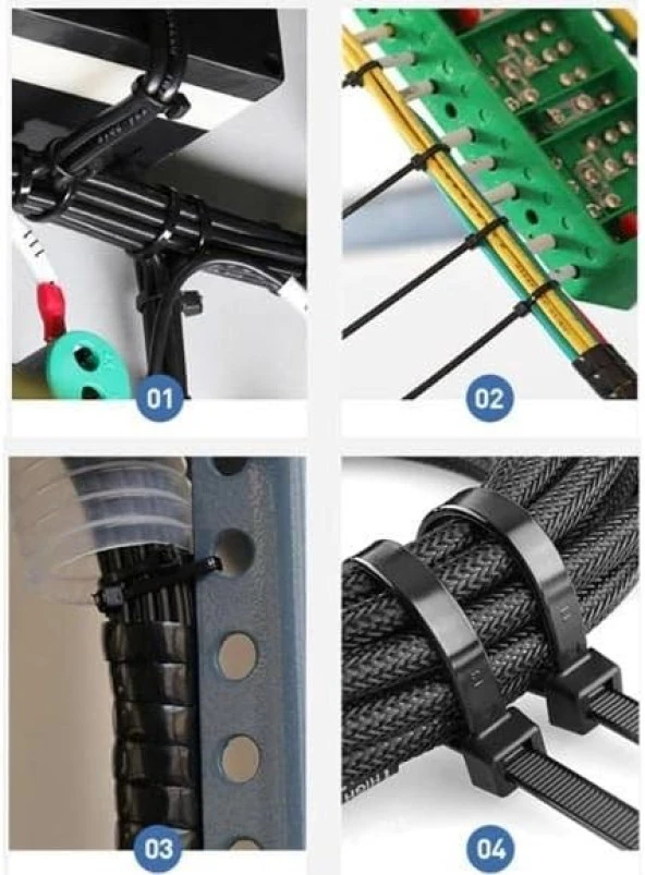 Siyah Kablo Bağı Plastik Cırt Kelepçe 3.6x150mm 15cm (100 ADET) - 5