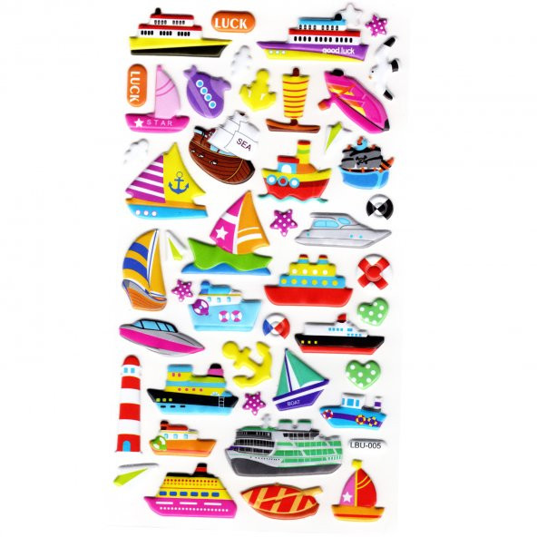 Sticker Kabartmalı Stiker Defter, Planlayıcı Etiket (lbu-005) - 17X9 cm - Gemi