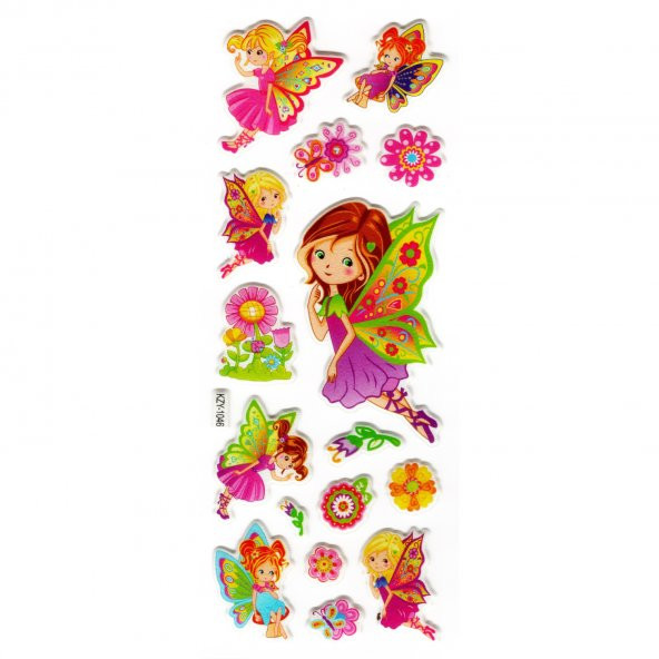 Sticker Kabartmalı Stiker Defter, Planlayıcı (kzy1046) 16x7 cm -Peri Kızlar