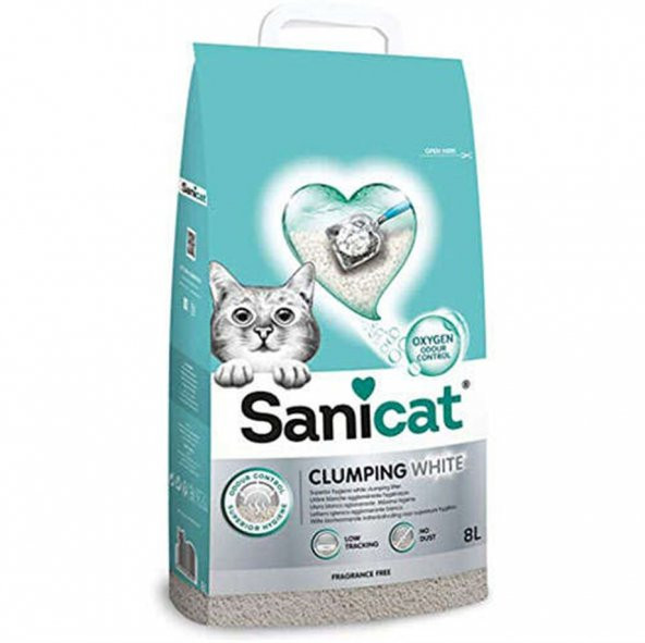 Sanicat Clumping White Oksijen Kontrol Kedi Kumu 8 Lt ürün görseli