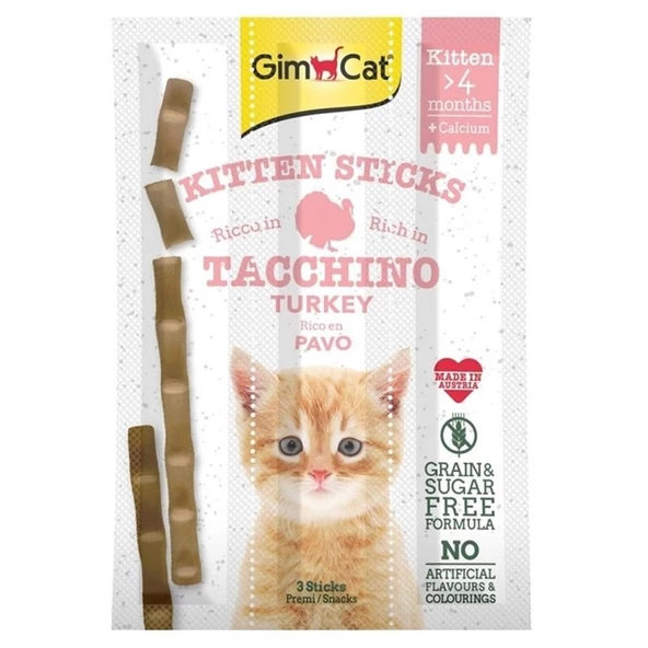 Gimcat Sticks Kitten Hindili Yavru Kedi Ödül Çubukları 3x3 gr